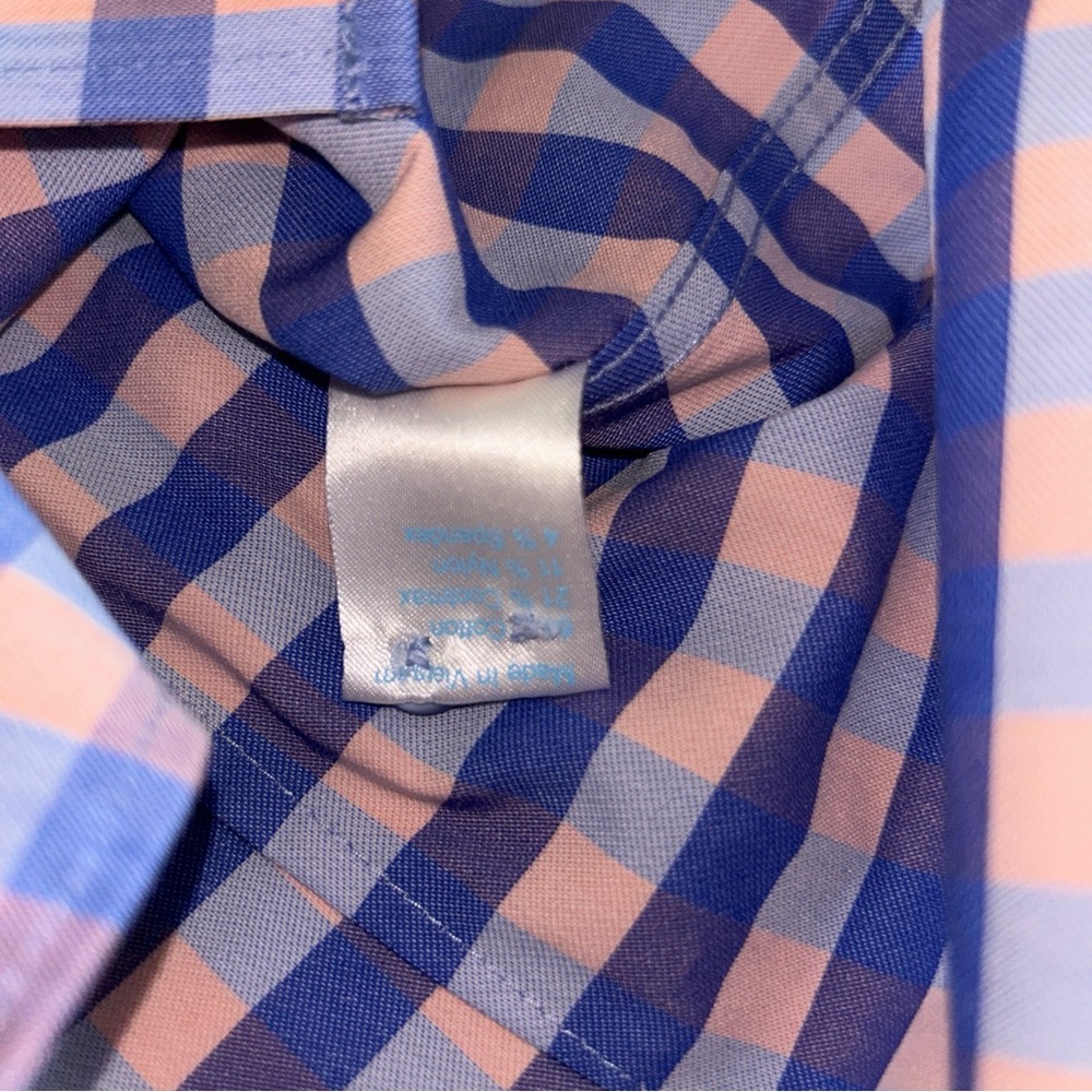 Twillory Gingham‎ Blue and Pink Checkered Dress Shirt - Picture 3 of 5